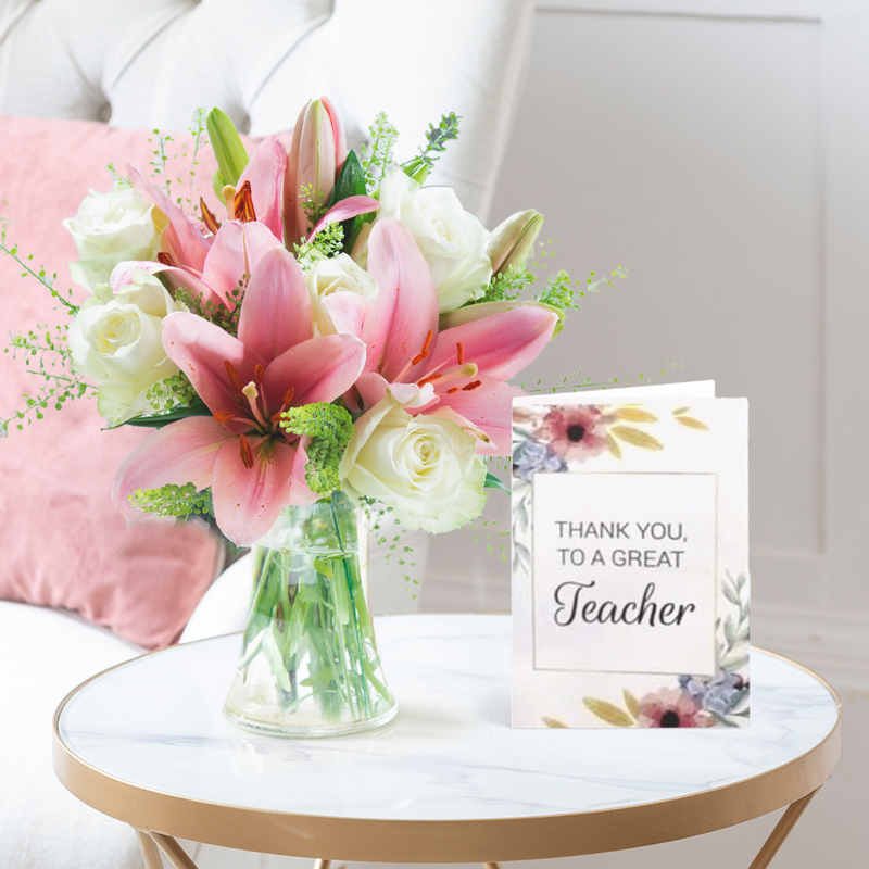 Lily & Rose Bouquet | Sympathy Flowers | Next Day Flower Delivery UK - Blossoming Gifts