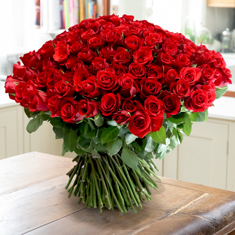 200 Red Roses | Romantic Red Rose Bouquet | Next Day Delivery | Flower Delivery UK - Blossoming Gifts
