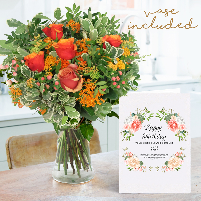 June Birth Flower Bouquet | Birthday Flowers | Next Day Flower Delivery UK - Blossoming Gifts