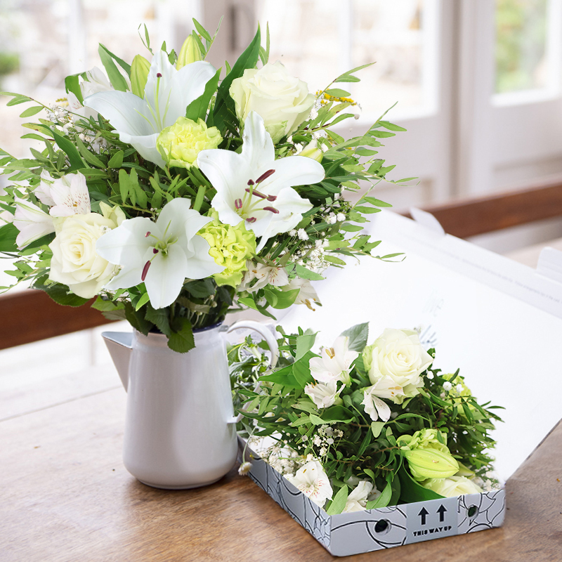 White Letterbox Bouquet | Letterbox Flowers | Flowers Under £20 | Next Day Flower Delivery UK - Blossoming Gifts