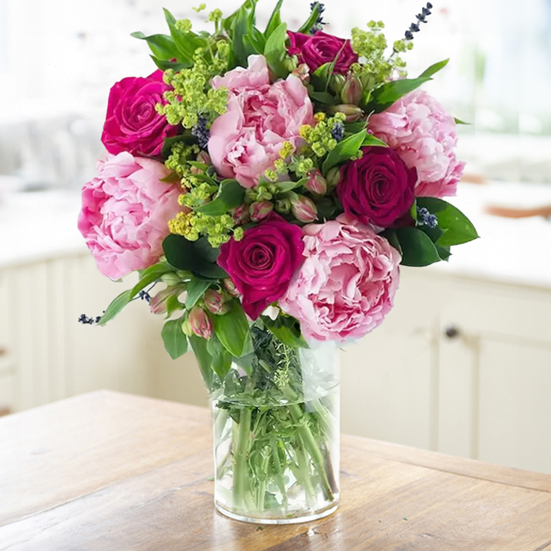 Pink Rose & Peony | Peony Bouquet | Pomegranate Rose & Peony | Pink Flowers | Next Day Peony Delivery UK - Blossoming Gifts