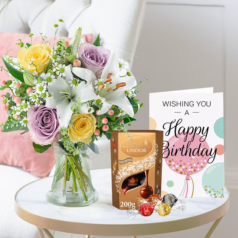 Cipriani | Lindor Truffles (200g) & Birthday Card | Birthday Day Flower Delivery UK - Blossoming Gifts