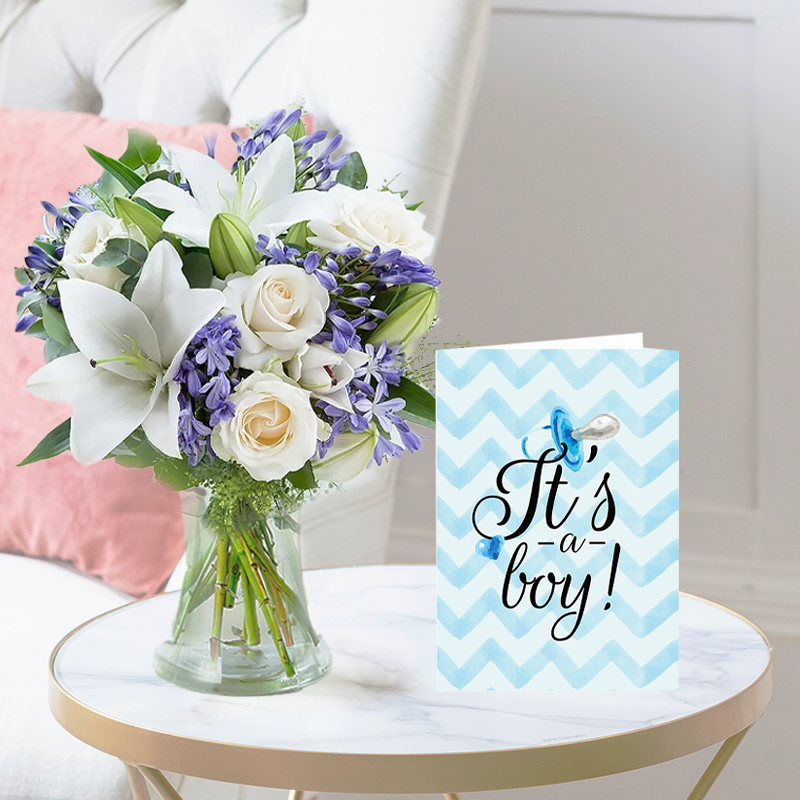 Belle | It's a Boy Card | Next Day Flowers Delivery - Blossoming Gifts