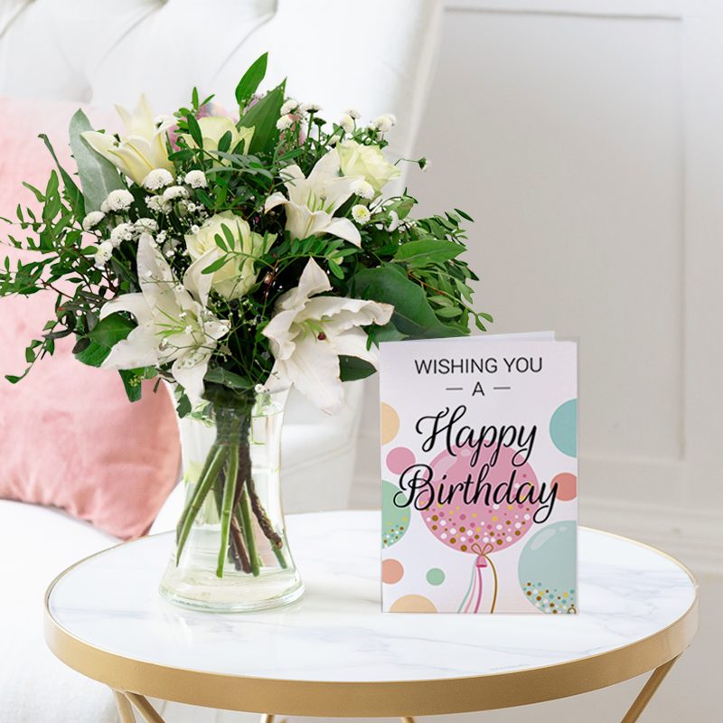 White Rose Bouquet | Birthday Flowers | Next Day Flower Delivery UK - Blossoming Gifts