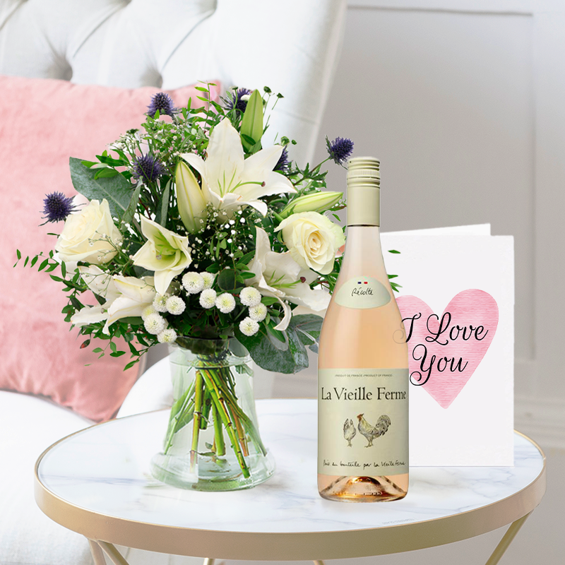 Blue Serenity | La Vielle Ferme rosé | Next Day Flowers & Gifts Delivery Blossoming Gifts