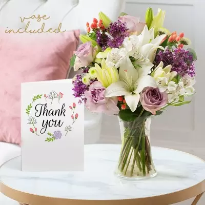 Country Cottage, Vase & Thank You Card