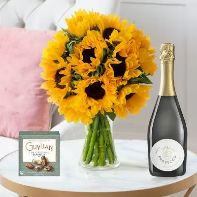 Simply Sunflowers, Prosecco & 65g Chocolates