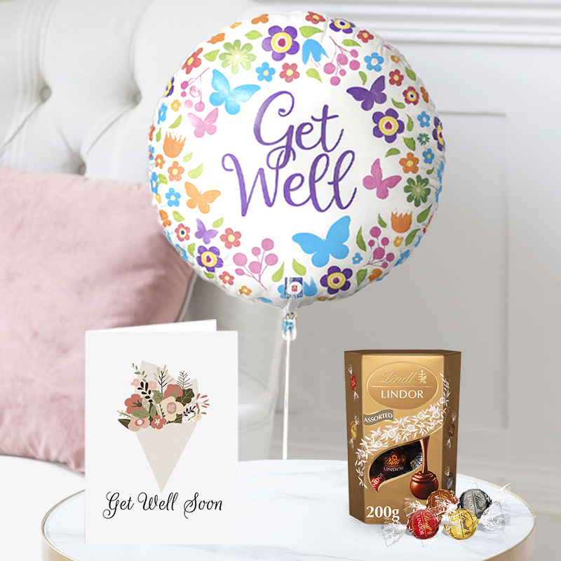 - Get Well Balloon, Lindor Truffles & Get Well Card - Next Day Flower & Gift Delivery UK - Blossoming Gifts