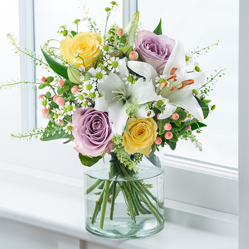 Yellow Flower Bouquet - Cipriani Roses & Lilies - Next Day Flower Delivery UK - Blossoming Gifts
