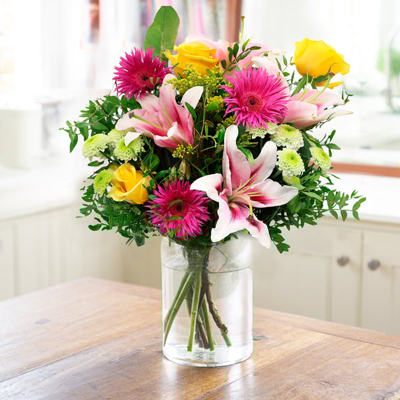 Blue Veronica, with White Roses & Lilies | Beautiful Flowers from £18.99 | Next Day Flower Delivery UK - Blossoming Gifts