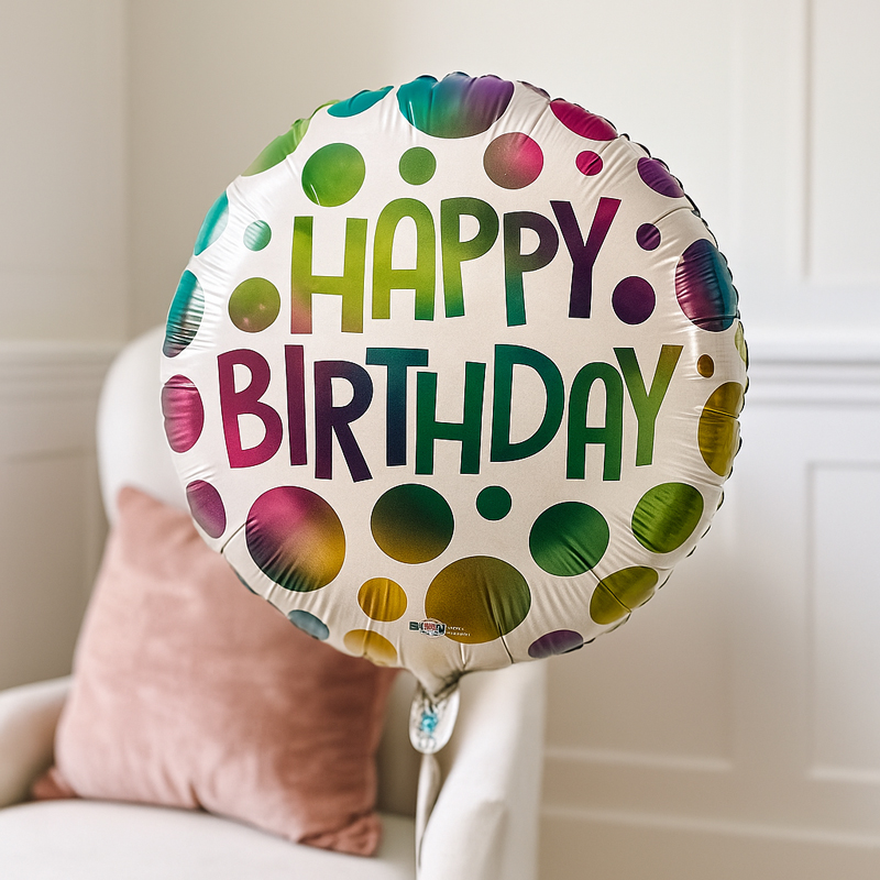 Happy Birthday Spotted Balloon | Next Day Delivery | Appleyard London