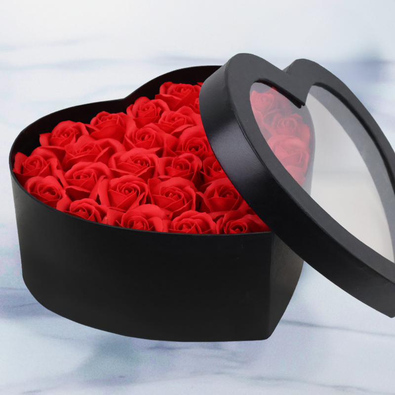 Heart Shaped Artifical Red Rose Hatbox | Valentine's Flowers | Valentine's Flower Delivery UK - Blossoming Gifts