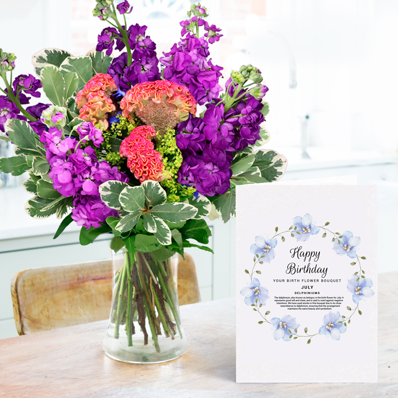 July Birth Flower Bouquet | Birthday Flowers | Next Day Flower Delivery UK - Blossoming Gifts