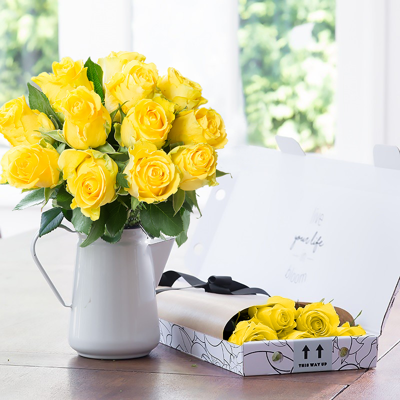 Letterbox 12 Yellow Roses | A Dozen Yellow Roses | Letterbox Flowers | Yellow Flowers | Next Day Flower Delivery UK - Blossoming Gifts