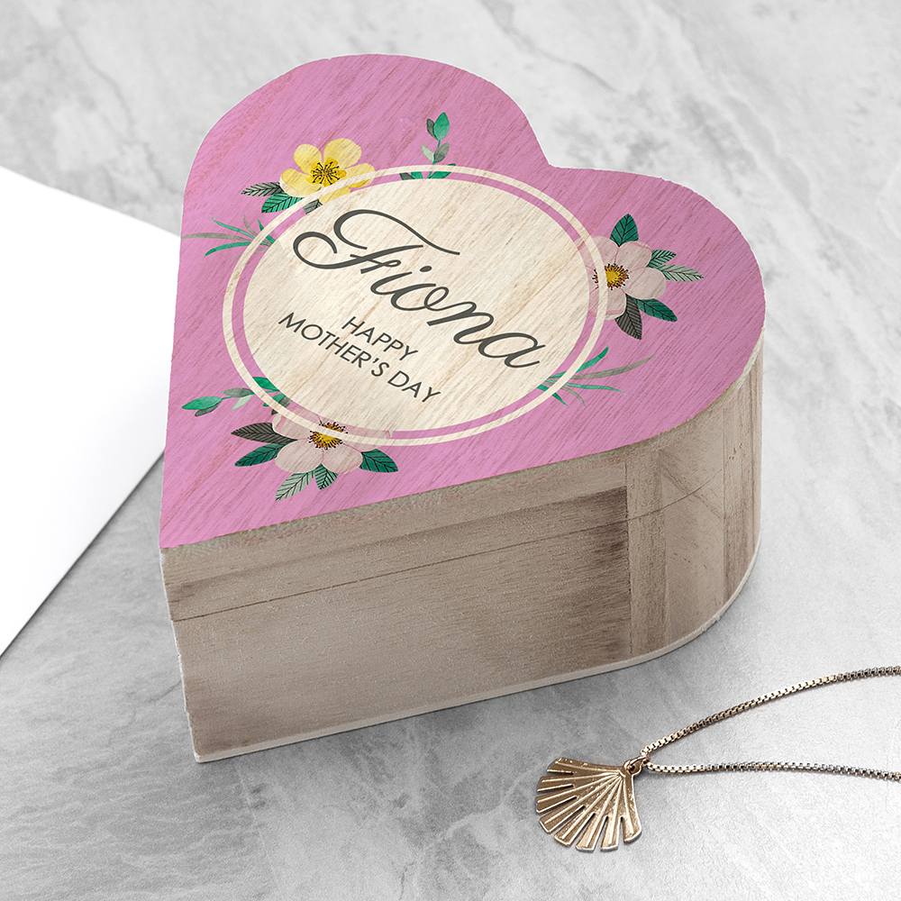 Personalised Mother's Day Heart Trinket Box
