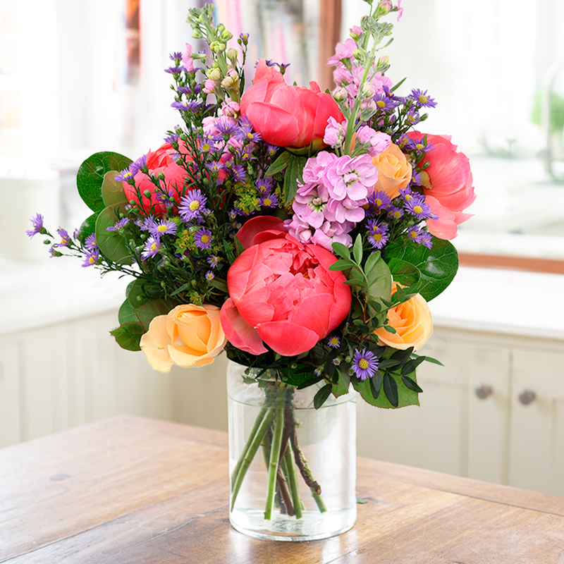 Summer Jewel | Summer Flowers | Pink & Peach Peony Bouquet | Next Day Flower Delivery UK - Blossoming Gifts