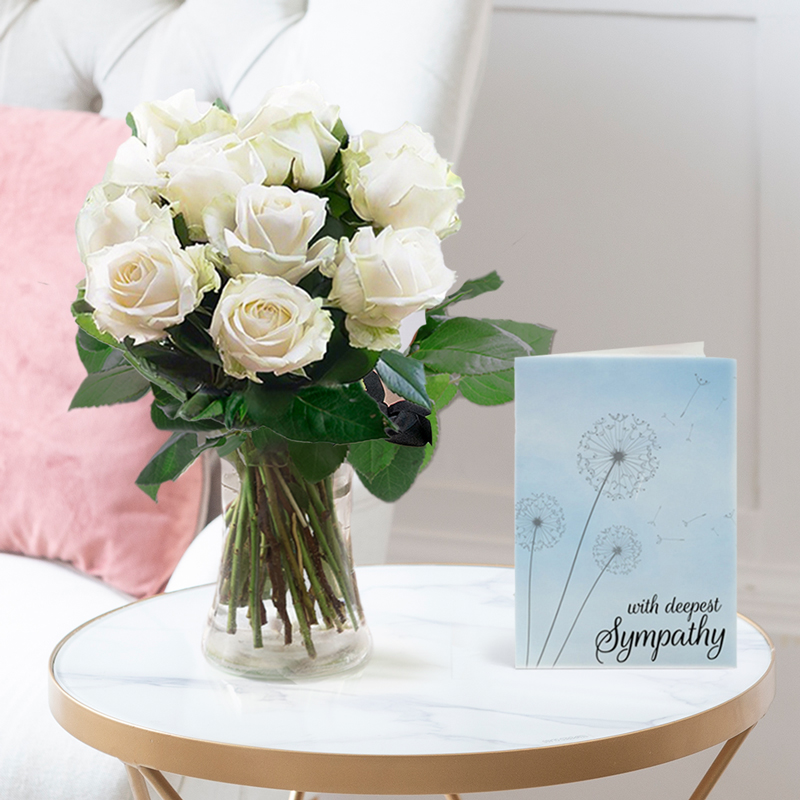 White Roses | Sympathy Flowers | Next Day Flower Delivery UK - Blossoming Gifts
